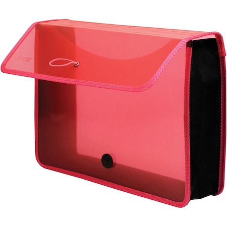 Lion Office Products Epand-N-File Poly Expanding Wallet - Transparent Pink LIO48160PK